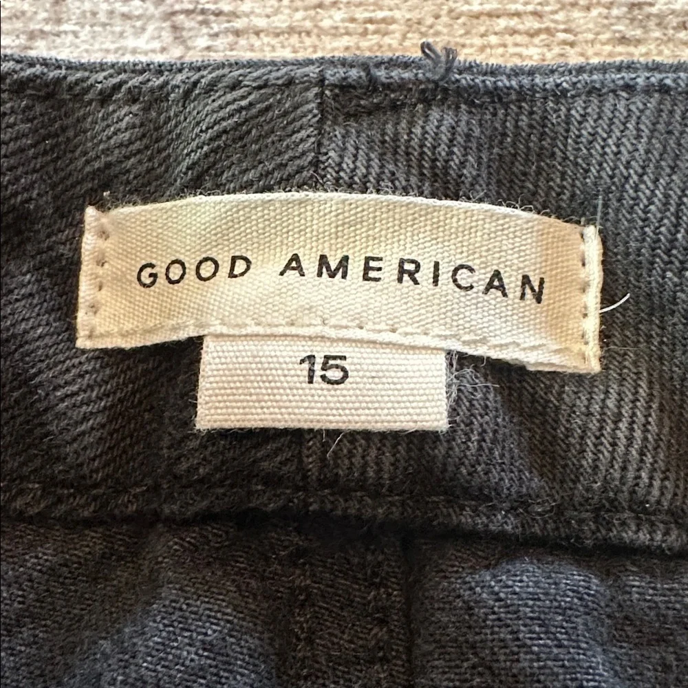 Good American Good Boy Black Jeans With Slit Waistband - Picture 2 of 12